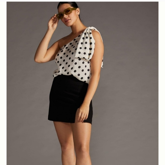 Anthropolgie x Sachin Babi Chic Polka Dot One-Shoulder Top. XL polyester new tag - Picture 4 of 6